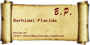 Berhidai Placida névjegykártya